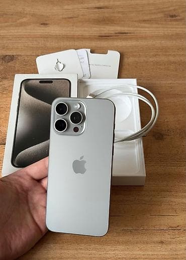 IPhone 15 Pro Max, 256 GB, Natural Titanium, Zəmanət, Simsiz şarj, Face ID