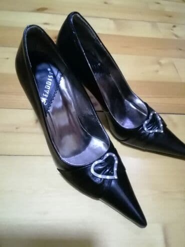 зеленые туфли: Туфли, Размер: 36, цвет - Черный, Б/у — 1