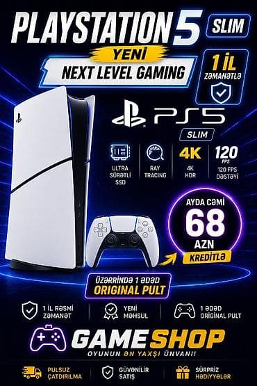 PlayStation 5 Slim – Yeni nəsil oyun təcrübəsi - Model: PS5 Slim - 4K
