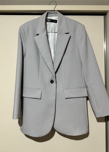 ZARA qadın blazer pencək - Rəng: Açıq boz - Kəsim: Klassik -