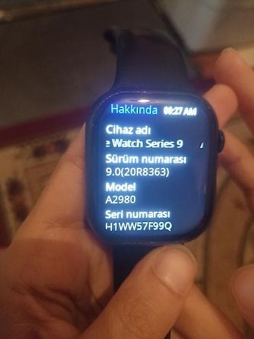 smart box: Apple Watch Series 9 (45 mm) – A2980 Xüsusiyyətlər: - 45 mm alüminium — 4