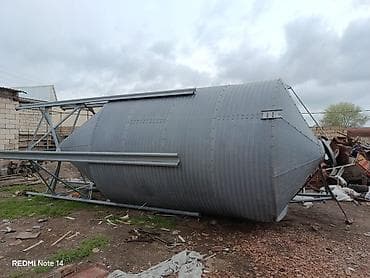 yem qablari: Metalkonstruksiya taxıl/yonca/qullu yemləri üçün silo-bunker - — 2