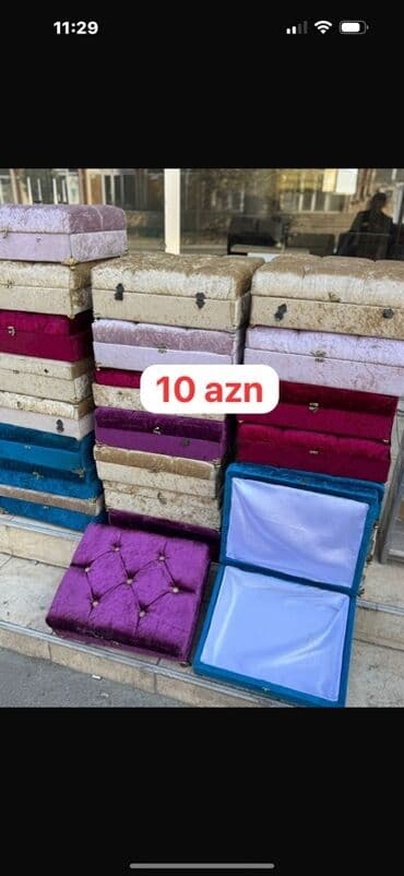 Məxməri dekorativ sandıq/qutu - Kənarı zərif məxmər parça ilə