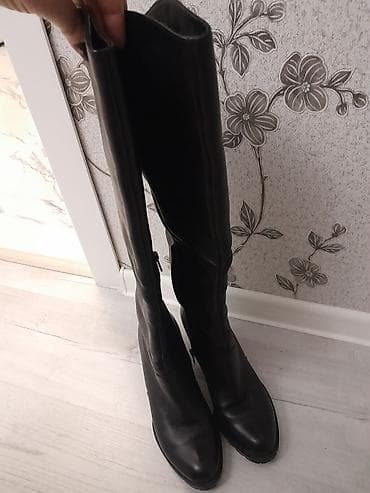 rezin cekmeler: Uzunboğaz, Ölçü: 38, rəng - Qara, İşlənmiş — 2