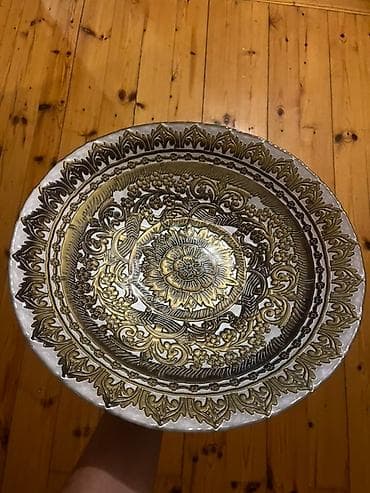 mürəkkəb: Boşqablar, 1 əd, rəng - Qızılı, Şüşə, Türkiyə — 1