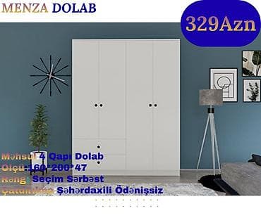 Yeni, 4 qapılı, Siyirməli, Ağ, Digər material, Açılan, Düz dolab lalafo.az -da Yeni, 4 qapılı, Siyirməli, Ağ, Digər material, Açılan, Düz dolab