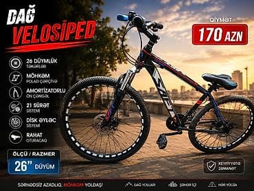 Dağ velosipedi – 26 düyüm - 26 düymlük təkərlər - Möhkəm polad