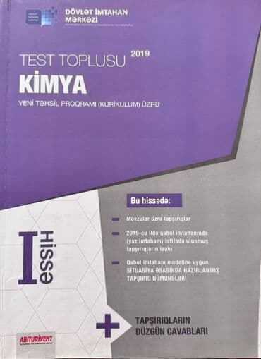 Kimya Testlər 11-ci sinif, 1-ci hissə, 2019 il