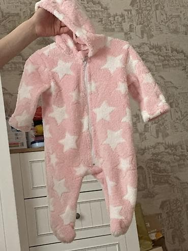 ayaqqabılar: Uşaq üçün yumşaq kombinezon - Rəng: açıq çəhrayı, ağ ulduz naxışlı - — 1