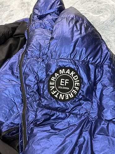 Куртки: Elektro goy rengde, 2 cibli, mexli kapyushonlu, qol emblemli, zamoklu — 2