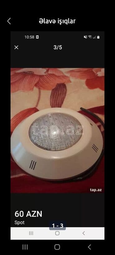 Baseyna ücün led işıqlar satılır 4ədəd var 1ədədin qiyməti 60manat