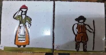 купля продажа антиквариата: Keramik plitka uzerində rasm — 1