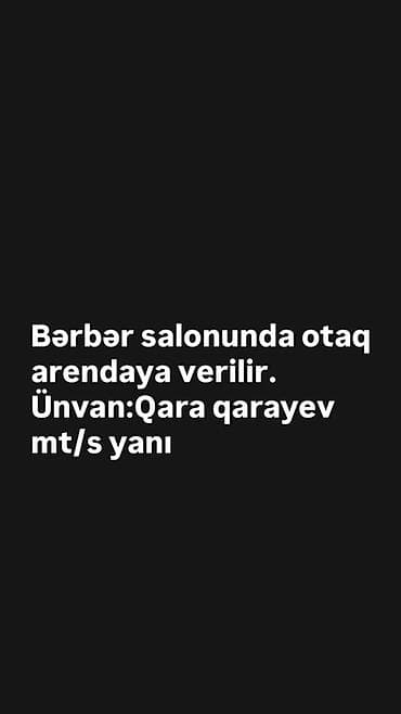 qarayevde: Bərbər salonunda ayrıca otaq icarəyə verilir. Peşəkar xidmət — 1