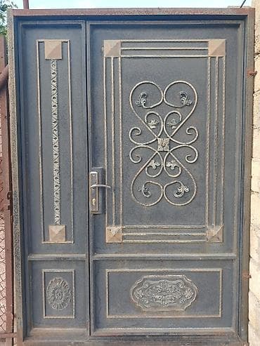 qapi setkalari: Dəmir darvaza/qapı - Material: qalın metal konstruksiya, döymə — 2