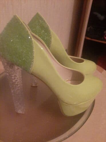 женские золотистые туфли: Туфли, Размер: 37, цвет - Зеленый, Новый — 7