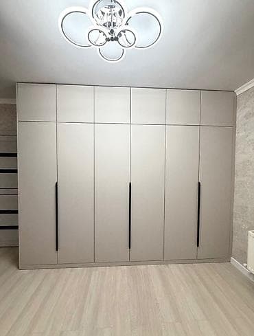 Yeni, 6 qapı, Kredit, Boz, Taxta, Açılan, Düz dolab