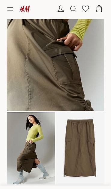 İstifadə olunmamış Original arxası razrezli H&M ətək. Ölçü uyğun — 2