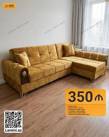 Ev üçün mebel: Künc divan – La Mini - Ölçülər: 260 × 160 sm - Mexanizm: Açılan — 1