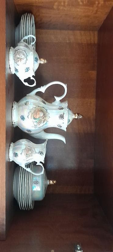 cəngəl qaşıq dəstləri: Çay dəsti, rəng - Ağ, Farfor — 8