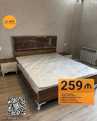 Çarpayılar: İkinəfərlik çarpayı, Bazasız, Matras ilə, Siyirməsiz — 1