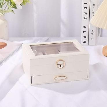 heyvan başı: Zərgərlik üçün təşkilatçı qutu - Klassik dizaynlı, şüşə vitrinli üst — 3