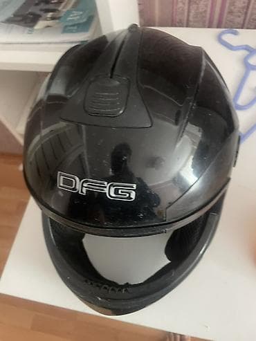 mon moto: DFG motosiklet dəbilqəsi – qara rəng, tam üz (full-face) tip — 4