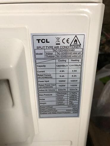 TCL split tipli kondisioner – model TAC-12CHSD/XA82 Texniki — 2
