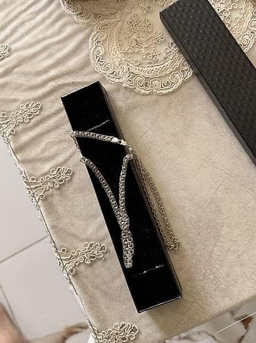 buji: 60 sm uzulqda 925 gümüş boyunbağı kişi üçündür 35 qram ağırlıqı var — 2