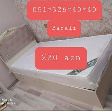 Çarpayılar: Yeni, Təknəfərlik çarpayı, Bazalı, Matrassız, Siyirməsiz, Azərbaycan — 13