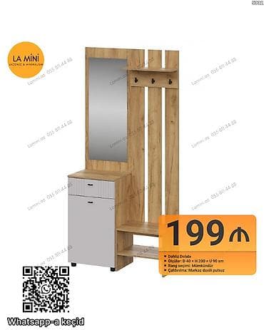 qapı: Dəhliz dolabı – minimalist dizayn - Ölçülər: D 40 x H 200 x U 90 sm - — 1