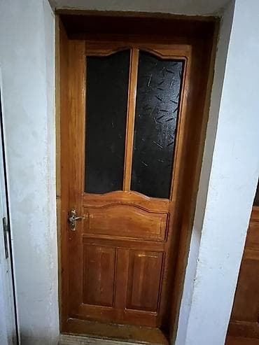 Дом и сад: Taxta otaq qapısı – şüşəli model - Material: təbii ağac (açıq-qəhvəyi — 1