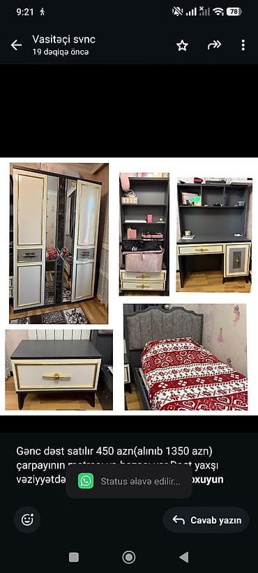 Gənc dəst satılır 450 azn(alınıb 1350 azn) çarpayının matrası və — 1
