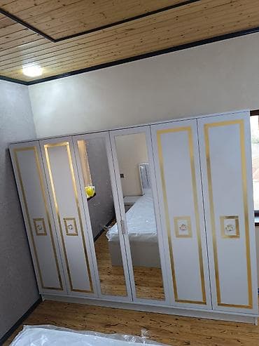 boyuk dolab: Yeni, 6 qapı, Güzgülü, Digər rəng, Digər material, Açılan, Düz dolab — 2