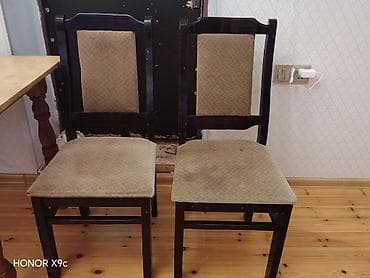 kamp stulu: Qonaq otağı üçün, İşlənmiş, Dördbucaq masa, 2 stul — 4