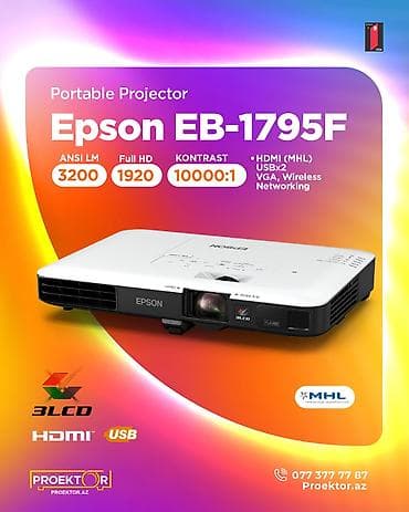 smart box satilir: İşlənmiş Portativ Proyektor Epson, Ödənişli çatdırılma — 1