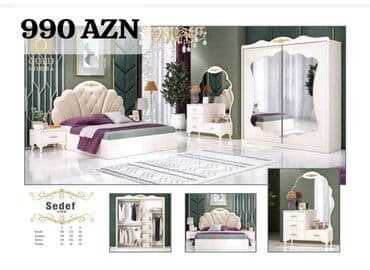 işlenmiş termolar: İkinəfərlik çarpayı, Dolab, Termo, 2 tumba, Azərbaycan, Yeni — 4