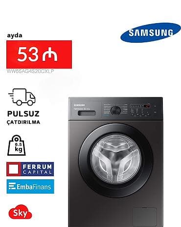 Paltaryuyan maşın Samsung, 7 kq, Yeni, Avtomat, Qurutma var, Kredit var, Pulsuz çatdırılma