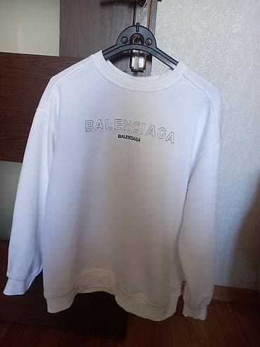 uzun balonka jiletler: Svitşot, Balenciaga, XL, rəng - Ağ — 2