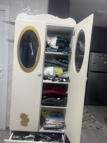 uqlarez iwlenmiw: Для девочки и мальчика, 2 двери, Распашной, Прямой шкаф — 1