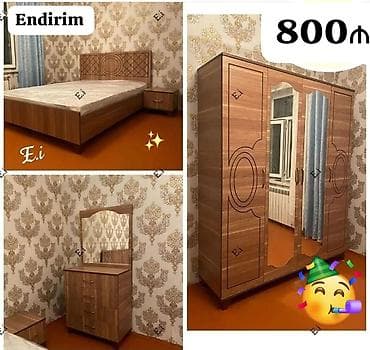 sumqayıt mebel evi: Yataq mebeli taxt termo dolab guzgulu — 1