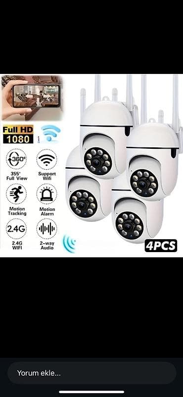 android endoskop kamera: 4 ədəd Wi‑Fi PTZ təhlükəsizlik kamerası dəsti - Video: Full HD 1080p — 1