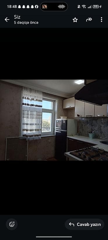 1 otaqlı mənzil – mətbəx və sanitar qovşaqla - İşıqlı mətbəx: pəncərə