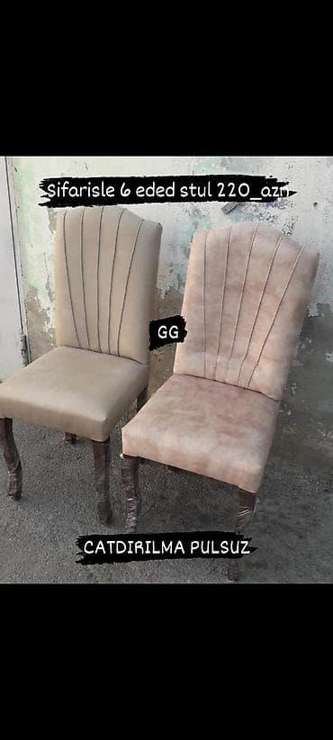 kiraye stol stullar: Sifarişlə 6 ədəd stul 220_azn.Rəng seçimi var.2_3_günə — 1