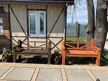 ailə ağacı düzəltmək: Taxta bağ skamyası - Material: tam ağac (qalın konstruksiya — 3
