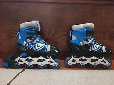 İnline təkərli konkis (roller skates) – mavi/gümüş dizayn31-34 ölcu - — 1