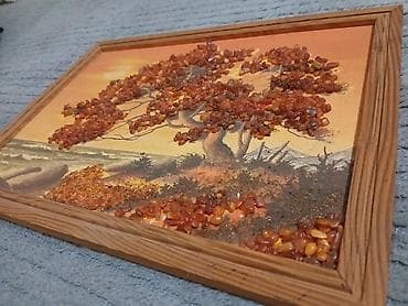 Bayram məhsulları: Картина из натурального янтаря. - Mövzu: gün batımında dəniz — 5