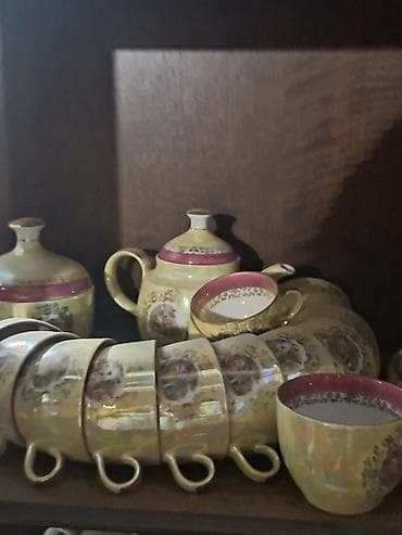 qapi avropa: Çay dəsti, rəng - Sarı, Farfor, Almaniya — 1