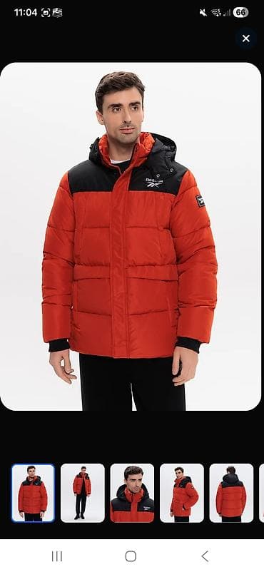 təmiz dəri: Reebok kişi qışı şişmə kürkü – tam qırmızı/qara dizayn • Bədən — 1