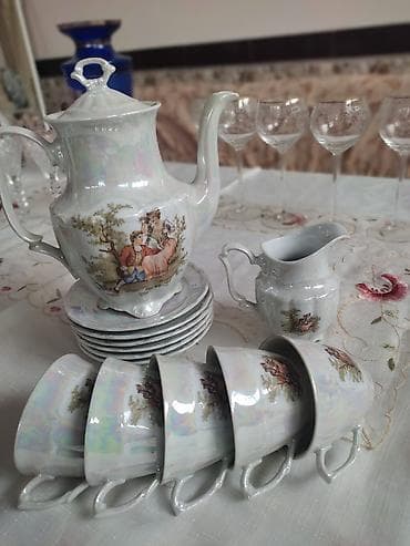 Çay dəsti, rəng - Ağ, Farfor