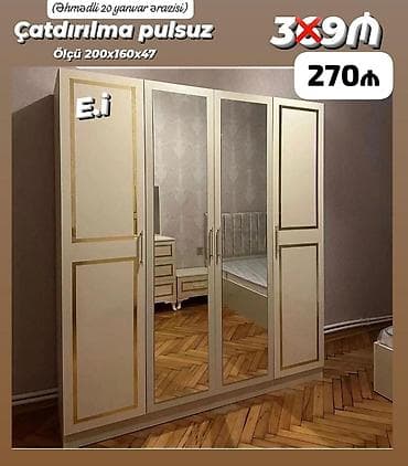 sovde az mebel: 4 qapılı dolab Yep yeni 270 azn rəng seçimi var çatdırılma var — 1